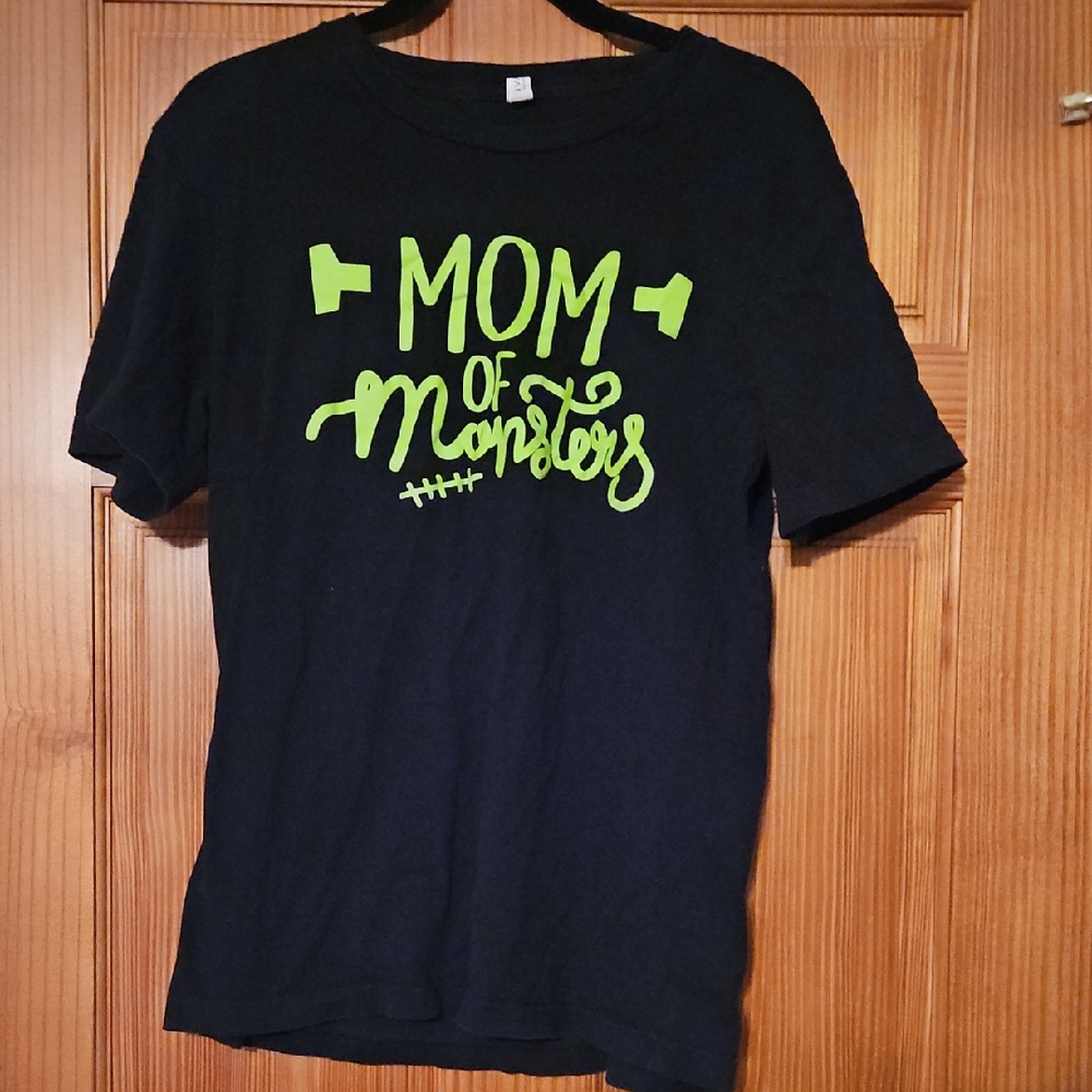 Bella Canvas Black 'Mom of Monsters' Kids Tee